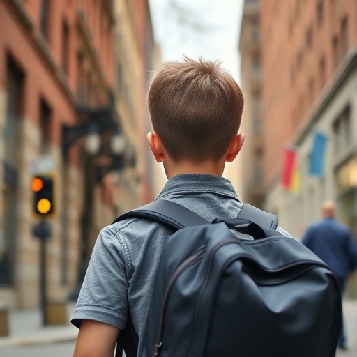 Boy going to school gets a scare